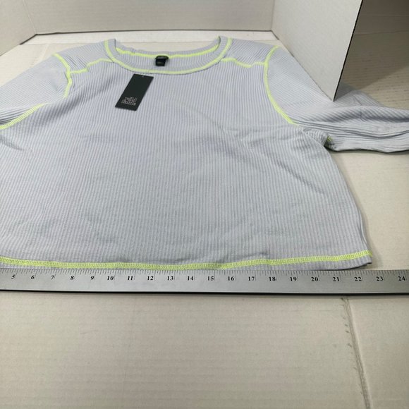 Wild Fable Women's Size 3X Long Sleeve Slim Fit Baby Ribbed Tee Shirt Blue New - Picture 10 of 13